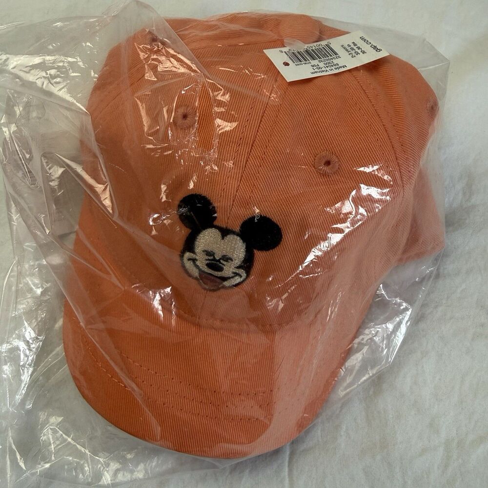 NEW Gap Mickey Mouse Disney Collection Hat 2-3 Years 2T 3T Embroidered Peach